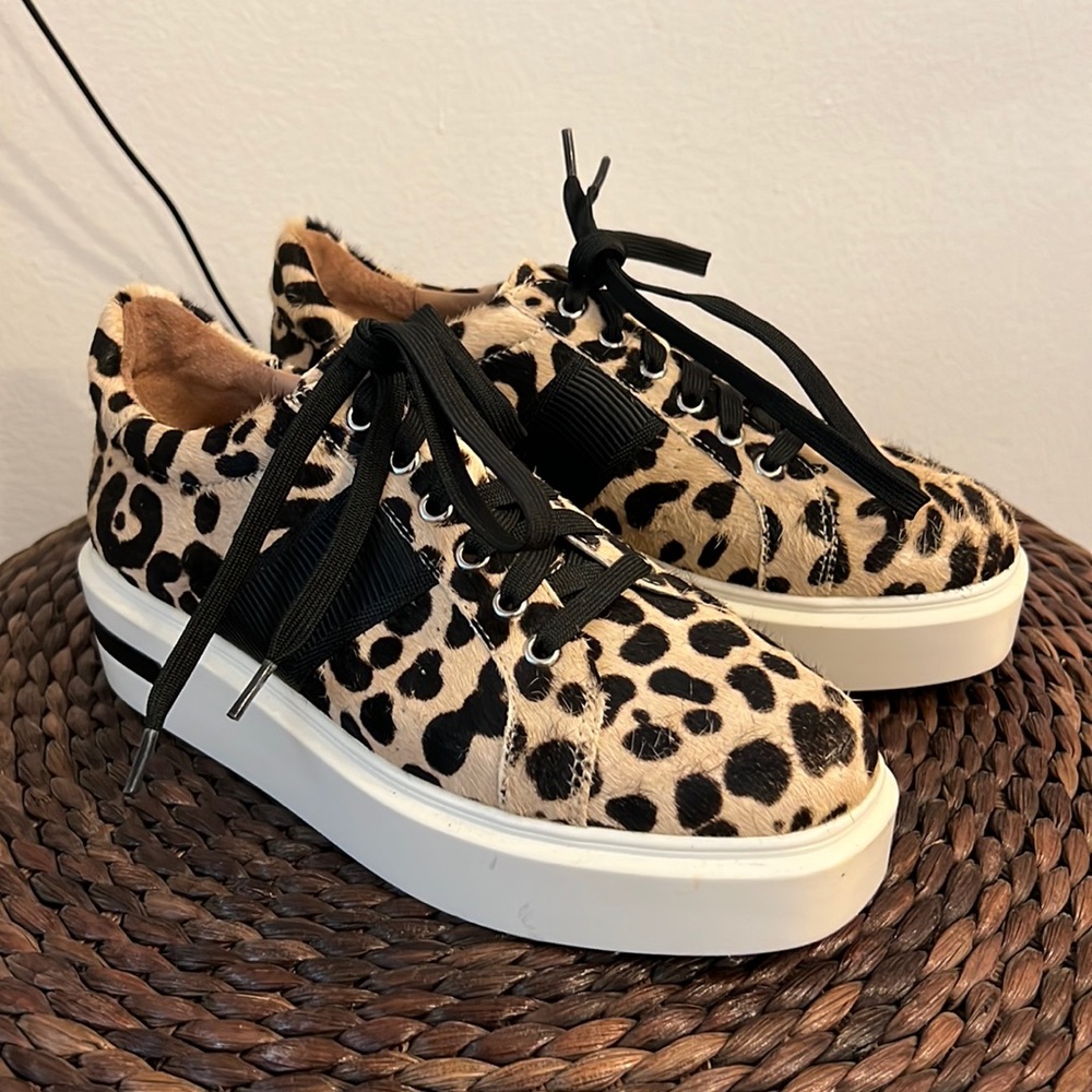 Linea Polo Leopard Print Platform Sneaker